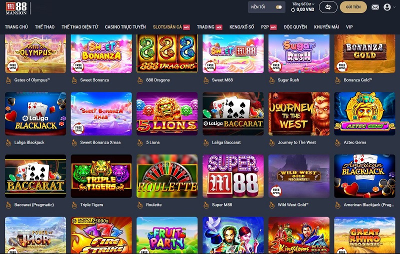 tìm tựa game slot m88 mà bạn muốn tham gia