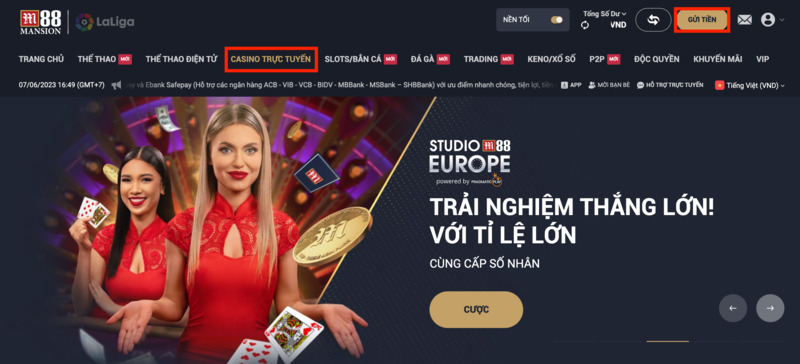 truy cập trang casino m88