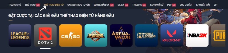 chọn dota 2 tại tf gaming m88